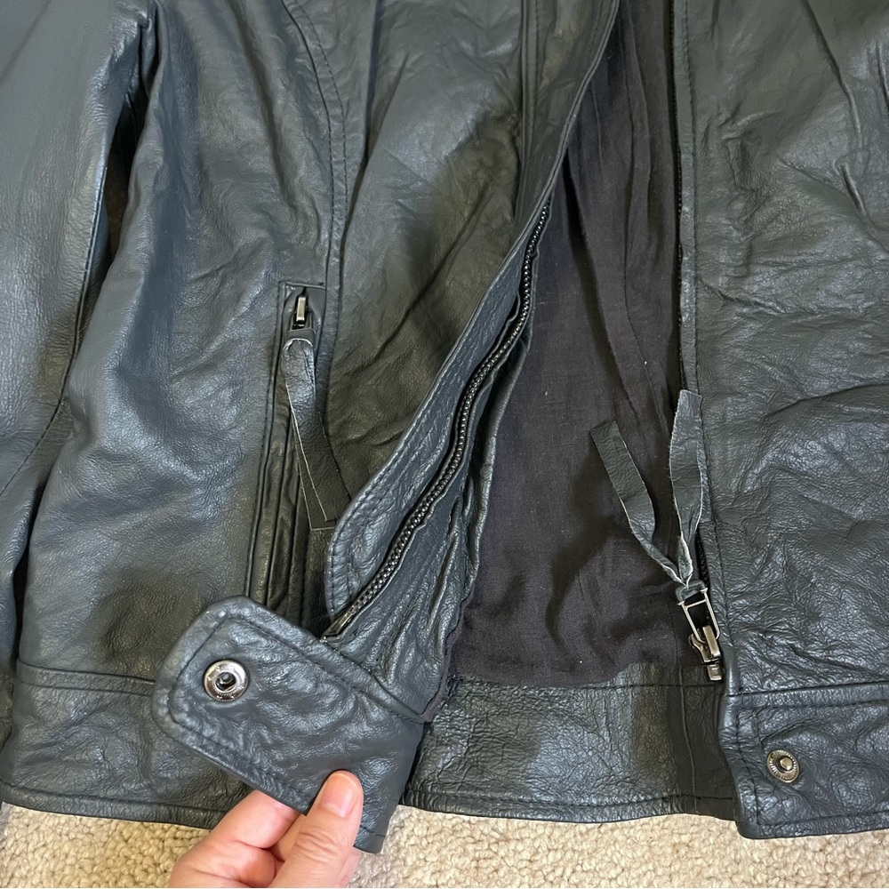Leather Charcoal Gray Jacket Womens - Picture 5 of 13